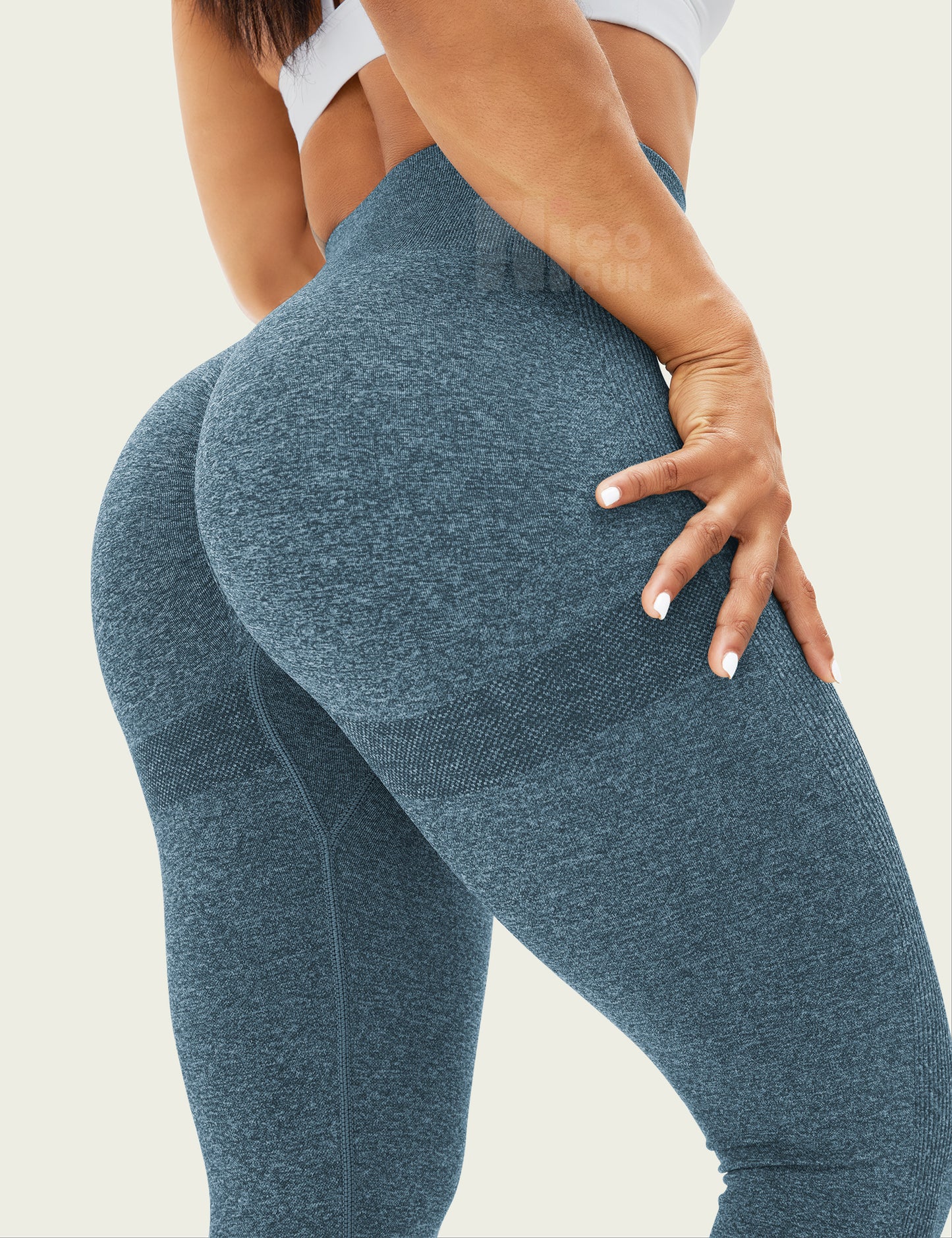 HIGORUN Tie Dye Workout Seamless Leggings for Women High Waist Gym Leggings Yoga Pants Blue