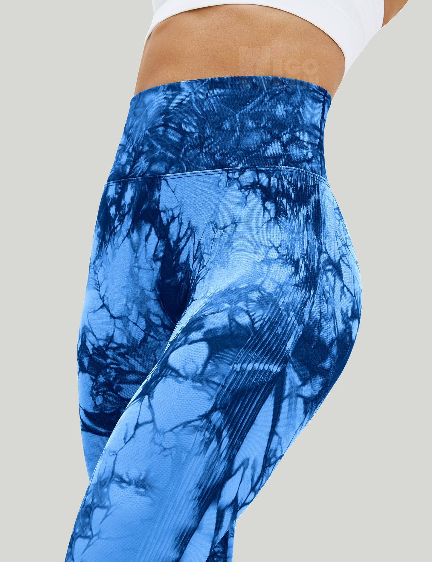 HIGORUN Tie-Dye Workout Seamless Leggings for Women High Waist Gym Leggings Yoga Pants apphire