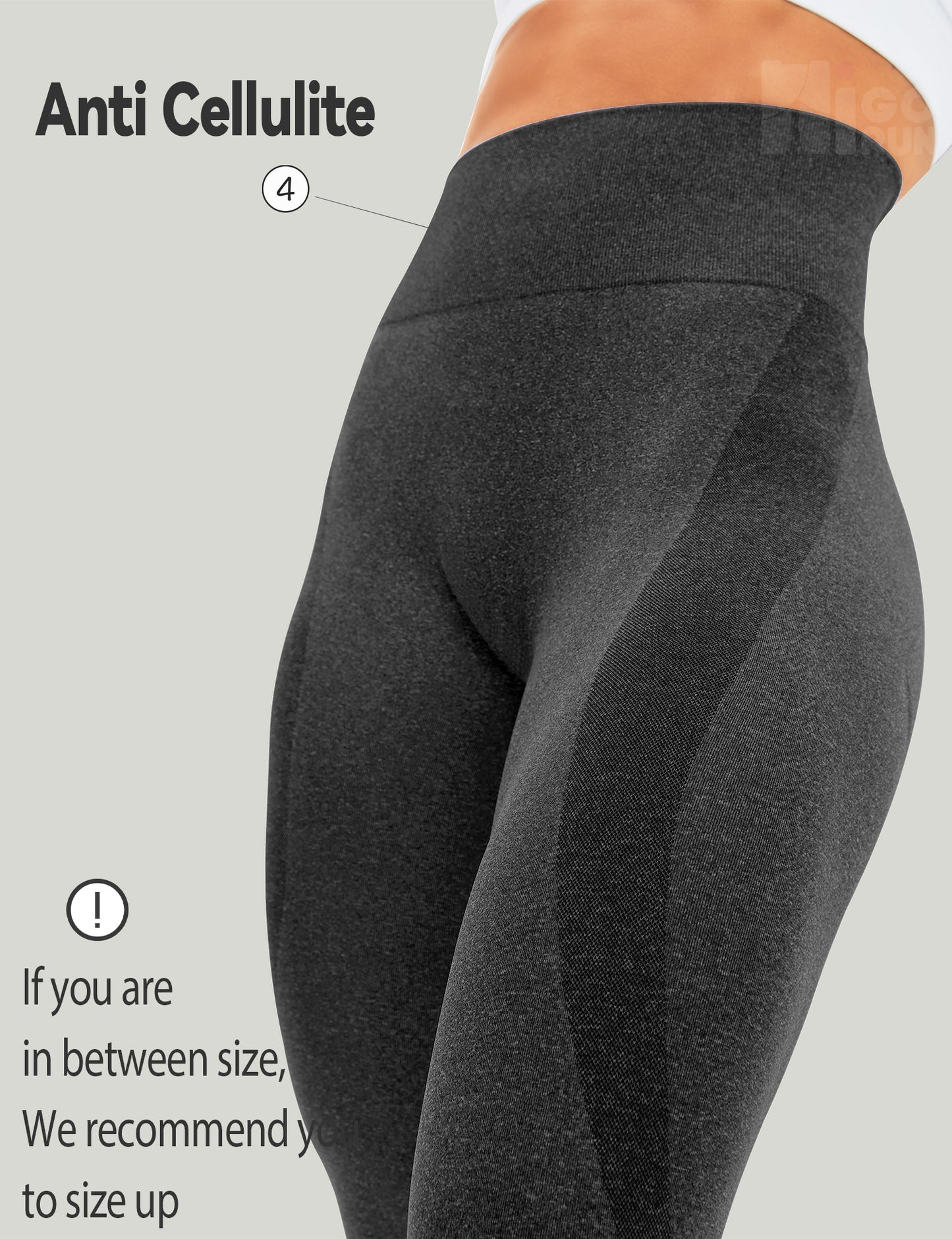 HIGORUN Women Seamless Leggings Smile Contour High Waist Workout Gym Yoga Pants gray