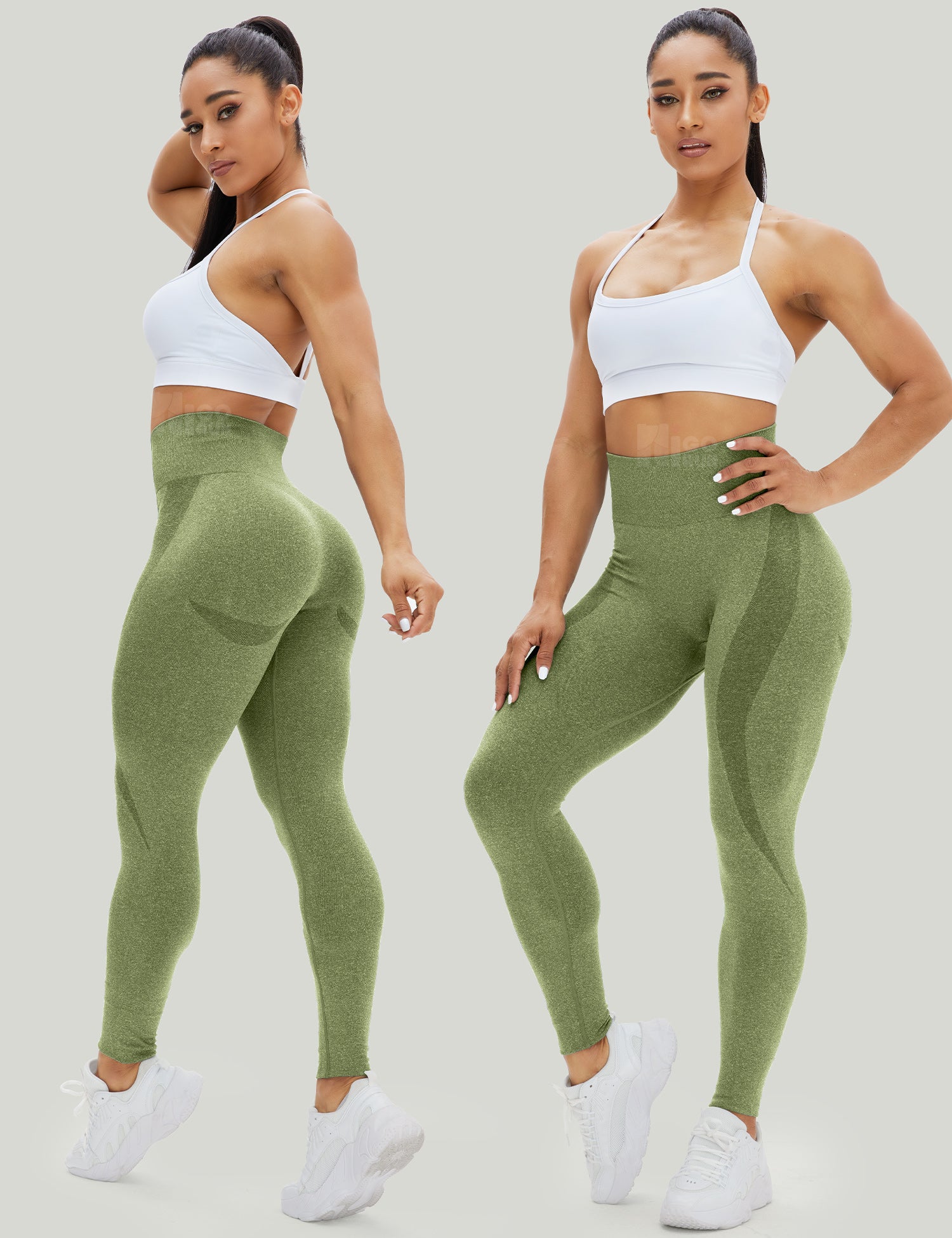 HIGORUN Seamless Workout Leggings for Women Gym Yoga Pants Scrunch