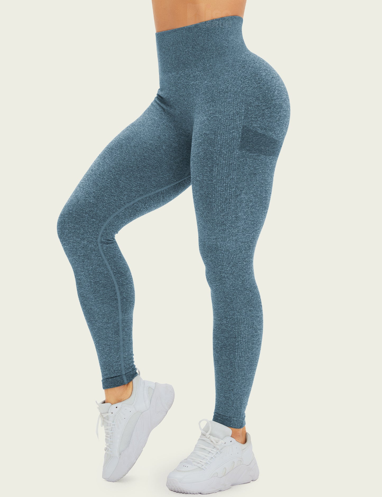 HIGORUN Tie Dye Workout Seamless Leggings for Women High Waist Gym Leggings Yoga Pants Blue